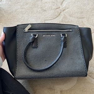 Silver and Black Michael Kors Tote